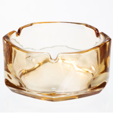 Пепельница стеклянная Diamond Faceted 12 см, золотистый