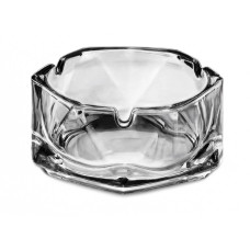 Стеклянная пепельница Diamond Faceted 12 см с ромбовидной огранкой, серый