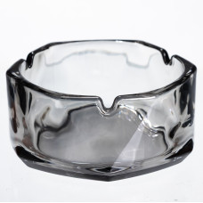 Пепельница стеклянная Diamond Faceted 12 см, серый
