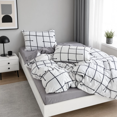 Комплект постельного белья двуспальный муслин жатка люкс 180*220 см Square