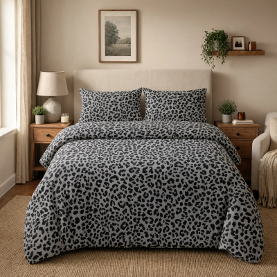 Комплект постельного белья двуспальный муслин жатка люкс 180*220 см Leopard