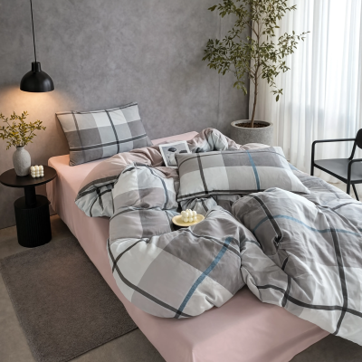 Комплект постельного белья двуспальный муслин жатка люкс 180*220 см Wide square