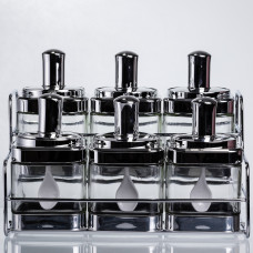 Набор банок для сыпучих продуктов с ложкой 6 шт, хром