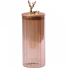 Банка стеклянная с бамбуковой крышкой 1,1 л