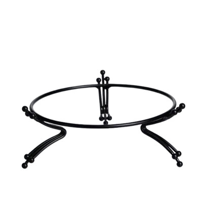 Блюдо сервірувальне порцелянове 20 см на підставці, чорний