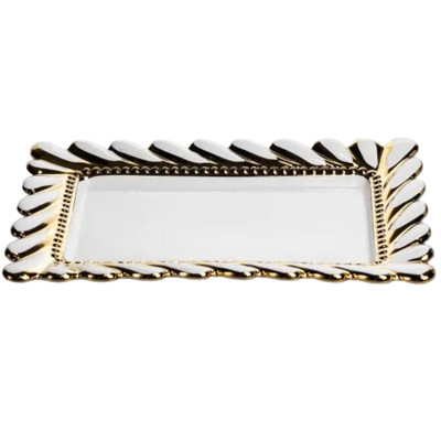 Блюдо фарфоровое Tiffany сервировочное прямоугольное 35*23 см