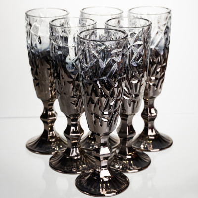 Набір келихів для шампанського Smoky Ice 6 штук по 160 мл