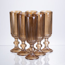 Набор бокалов для шампанского 6 штук по 160 мл, янтарный