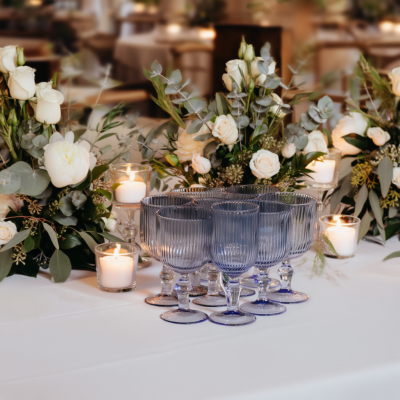 Набір келихів для вина 6 штук по 220 мл рельєфних, блакитний Набір келихів для вина 6 штук по 220 мл рельєфних, блакитний