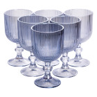 Набір келихів для вина 6 штук по 300 мл рельєфних, блакитний