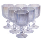 Набор бокалов для вина 6 штук по 300 мл рельефных, rainbow