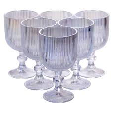 Набор бокалов для вина 6 штук по 300 мл рельефных, rainbow