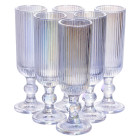 Набор бокалов 6 штук по 160 мл из толстого стекла ребристые, rainbow