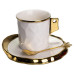 Чашка для кави порцелянова 200 мл з блюдцем та ложкою, білий