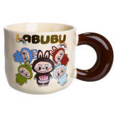 Кружка фарфоровая LABUBU Bring Joy 400 мл, бежевый