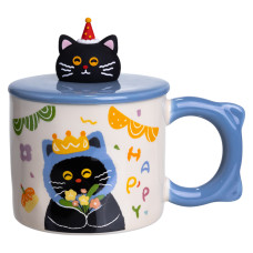 Чашка фарфоровая Kitten's Birthday 400 мл, синий
