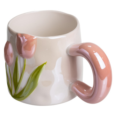 Чашка фарфоровая Тюльпан 400 мл, розовый Чашка фарфоровая Тюльпан 400 мл, розовый