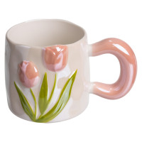 Чашка порцелянова Тюльпан 400 мл, рожевий
