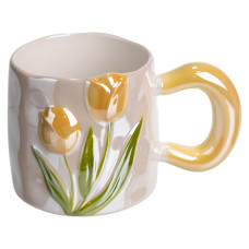 Чашка фарфоровая Тюльпан 400 мл, желтый
