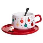 Чашка для латте-арта фарфоровая Christmas Toys 250 мл с блюдцем
