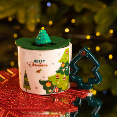 Чашка порцелянова Christmas Tree 400 мл, синій Чашка порцелянова Christmas Tree 400 мл, синій