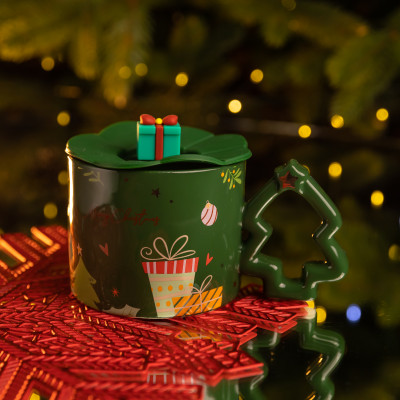 Чашка фарфоровая Christmas Tree 400 мл, зеленый Чашка фарфоровая Christmas Tree 400 мл, зеленый