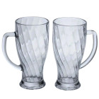 Набір кухлів для пива Glass Mug скляних 2 штуки по 420 мл