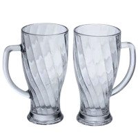 Набір кухлів для пива Glass Mug скляних 2 штуки по 420 мл