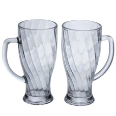 Набір кухлів для пива Glass Mug скляних 2 штуки по 420 мл