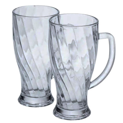 Набір кухлів для пива Glass Mug скляних 2 штуки по 420 мл Набір кухлів для пива Glass Mug скляних 2 штуки по 420 мл
