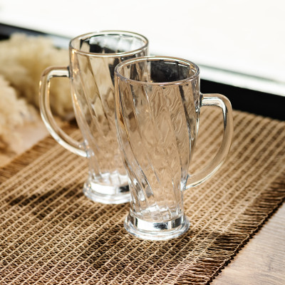 Набір кухлів для пива Glass Mug скляних 2 штуки по 420 мл Набір кухлів для пива Glass Mug скляних 2 штуки по 420 мл