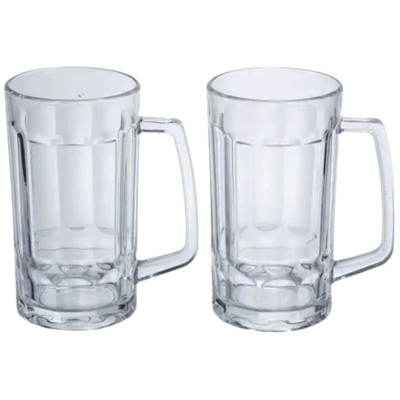 Набір кухлів для пива Beer Stein скляних 2 штуки по 530 мл Набір кухлів для пива Beer Stein скляних 2 штуки по 530 мл