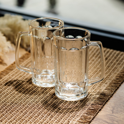 Набір кухлів для пива Beer Stein скляних 2 штуки по 530 мл Набір кухлів для пива Beer Stein скляних 2 штуки по 530 мл