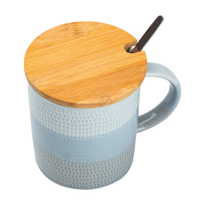 Чашка порцелянова 350 мл з кришкою та ложкою