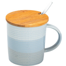 Чашка фарфоровая 350 мл с крышкой и ложкой