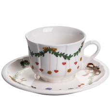 Чашка фарфоровая Star Christmas с блюдцем