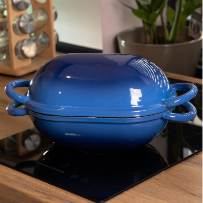 Форма-жаровня для хліба чавунна емальована 1,4 л, синій Форма-жаровня для хліба чавунна емальована 1,4 л, синій