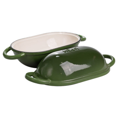 Форма-жаровня для хліба чавунна емальована 1,4 л, зелений Форма-жаровня для хліба чавунна емальована 1,4 л, зелений