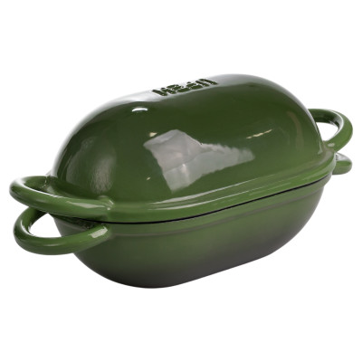 Форма-жаровня для хліба чавунна емальована 1,4 л, зелений Форма-жаровня для хліба чавунна емальована 1,4 л, зелений