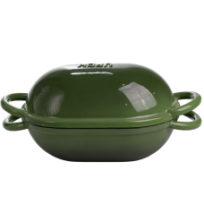Форма-жаровня для хліба чавунна емальована 1,4 л, зелений