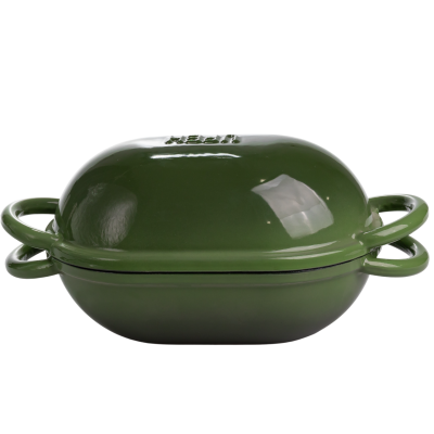 Форма-жаровня для хліба чавунна емальована 1,4 л, зелений