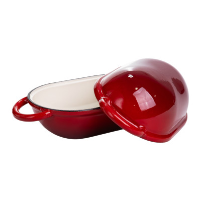 Форма-жаровня для хліба чавунна емальована 1,4 л, червоний