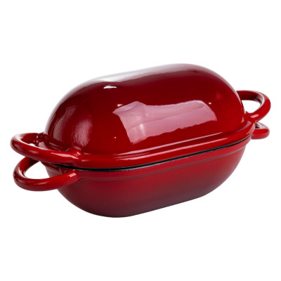 Форма-жаровня для хліба чавунна емальована 1,4 л, червоний