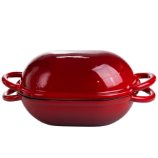 Форма-жаровня для хліба чавунна емальована 1,4 л, червоний