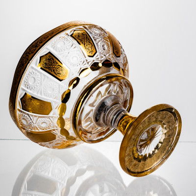 Ваза для фруктов стеклянная Bohemia Gold 26 см