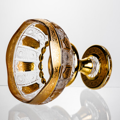 Ваза для фруктов стеклянная Bohemia Gold 26 см