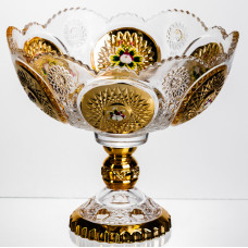 Ваза для фруктов стеклянная Gold Glass 22 см