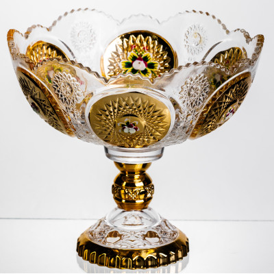 Ваза для фруктів скляна Gold Glass 22 см