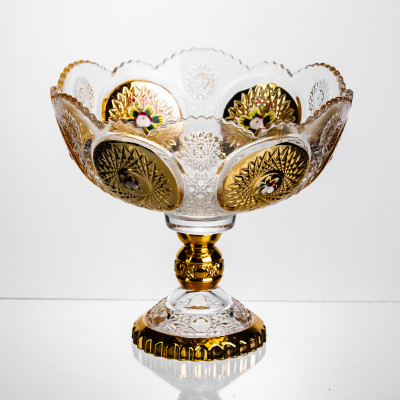 Ваза для фруктів скляна Gold Glass 22 см