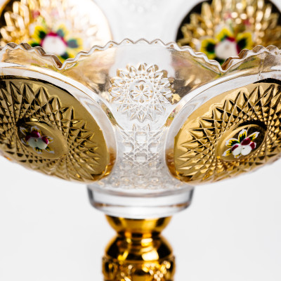 Ваза для фруктів скляна Gold Glass 22 см